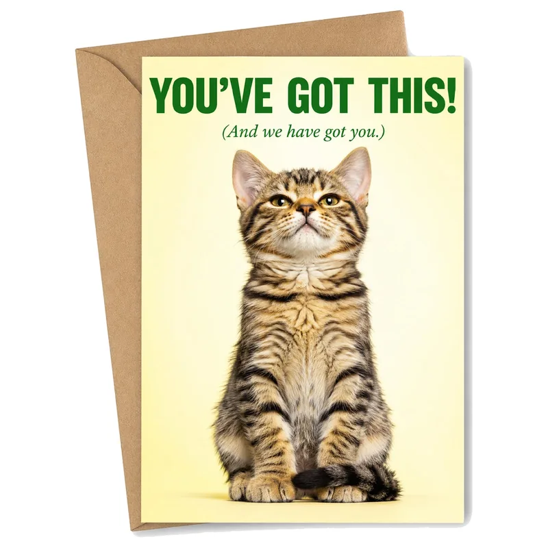 Good Luck Kitten Card: A Tabby Cheering You On