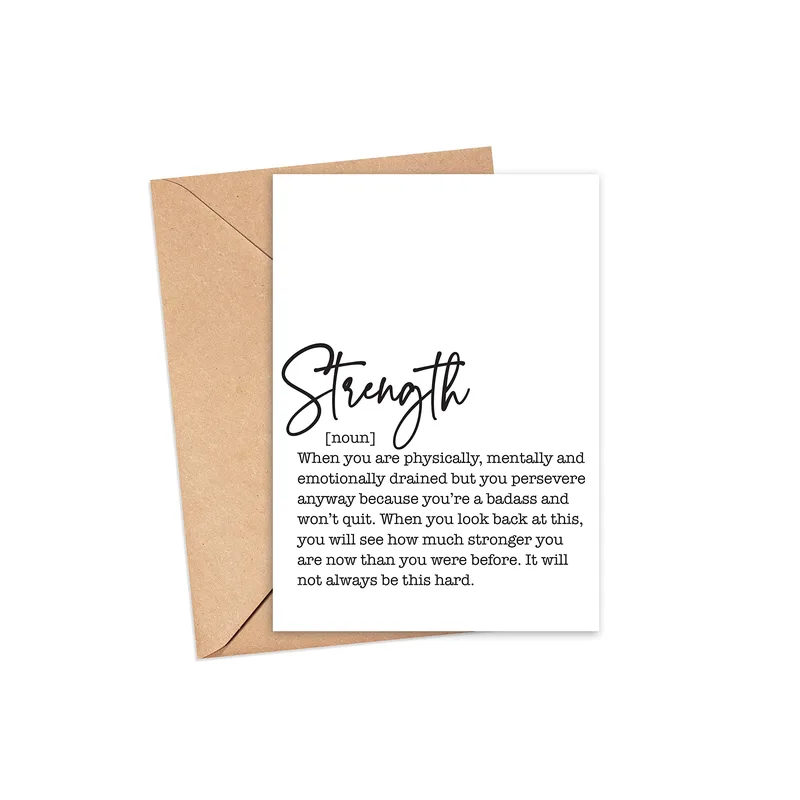 Strength Definition Card: A Dictionary Style Encouragement Message