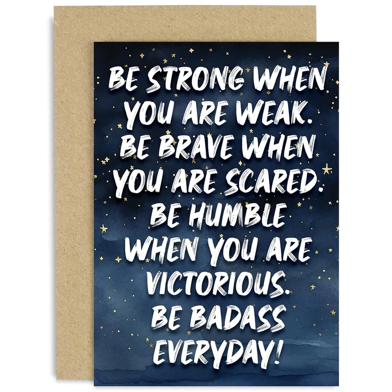 Navy Starry Night Typography Card for a Friend Who Needs Courage