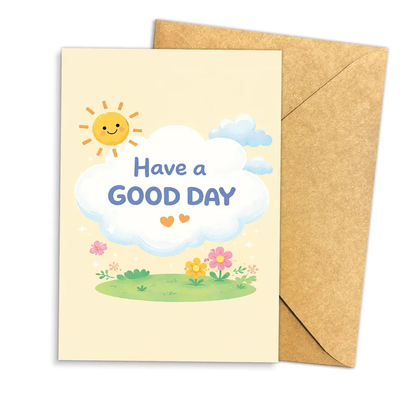 Good Day Card: a sunny cloud wish for your day