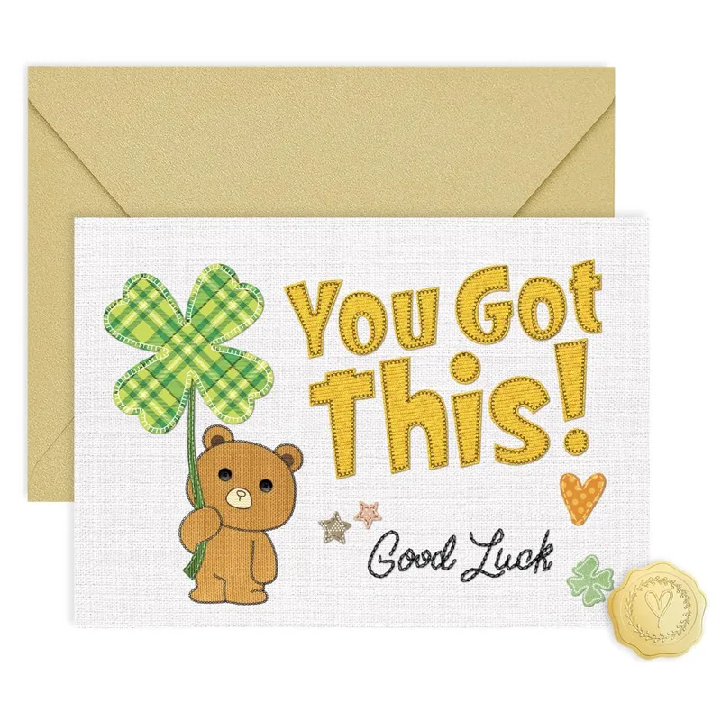 Good Luck Bear Card: You Got This Encouragement Design