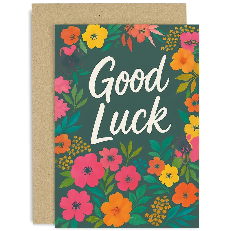 Floral Good Luck Card: Vibrant Blooms for Encouragement