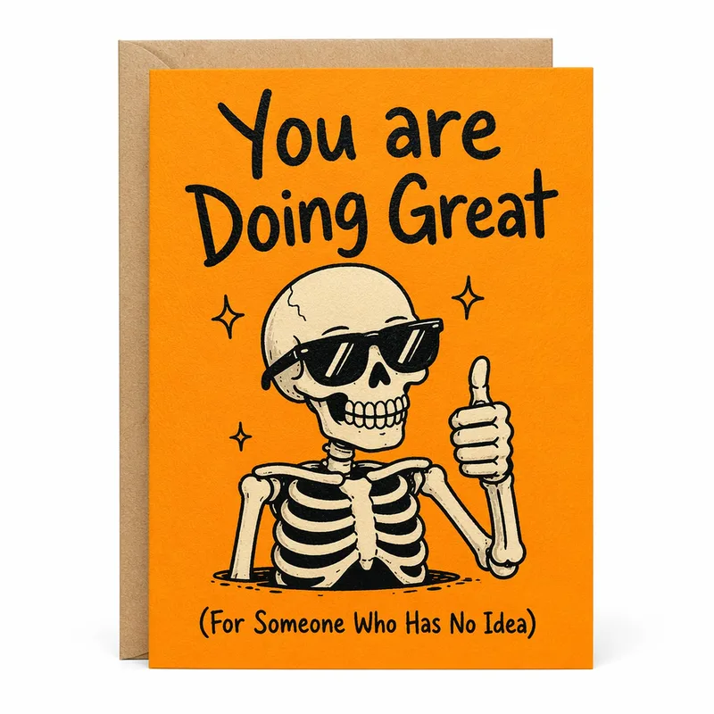 Doing Great Card: A Skeleton Who Has It Handled