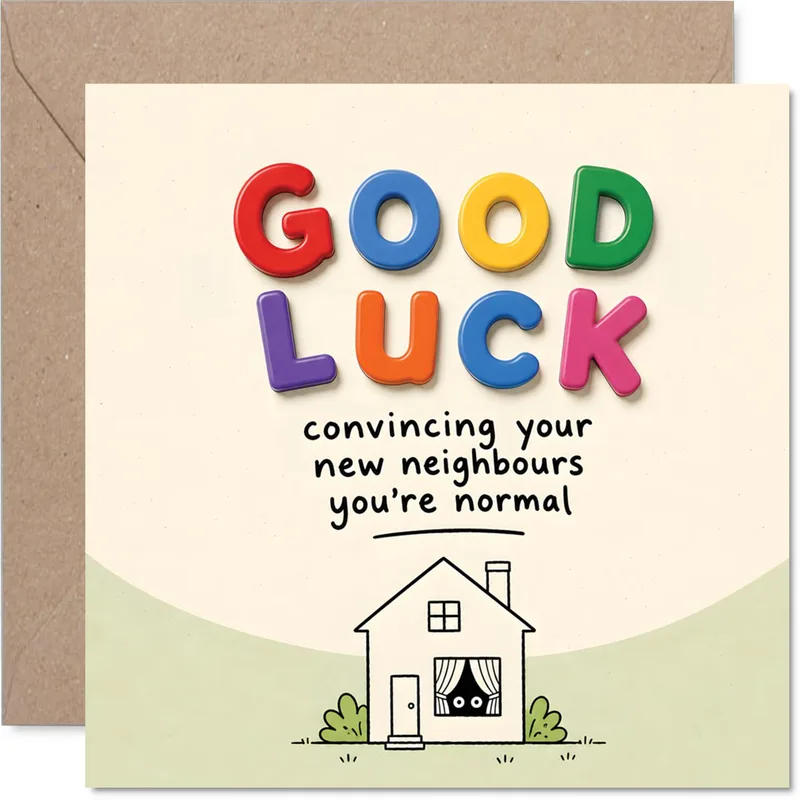 New Neighbours Card: A Cheeky Good Luck Card for Your New Home