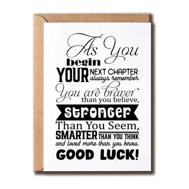 Good Luck Chapter Card: Braver, Stronger, Smarter