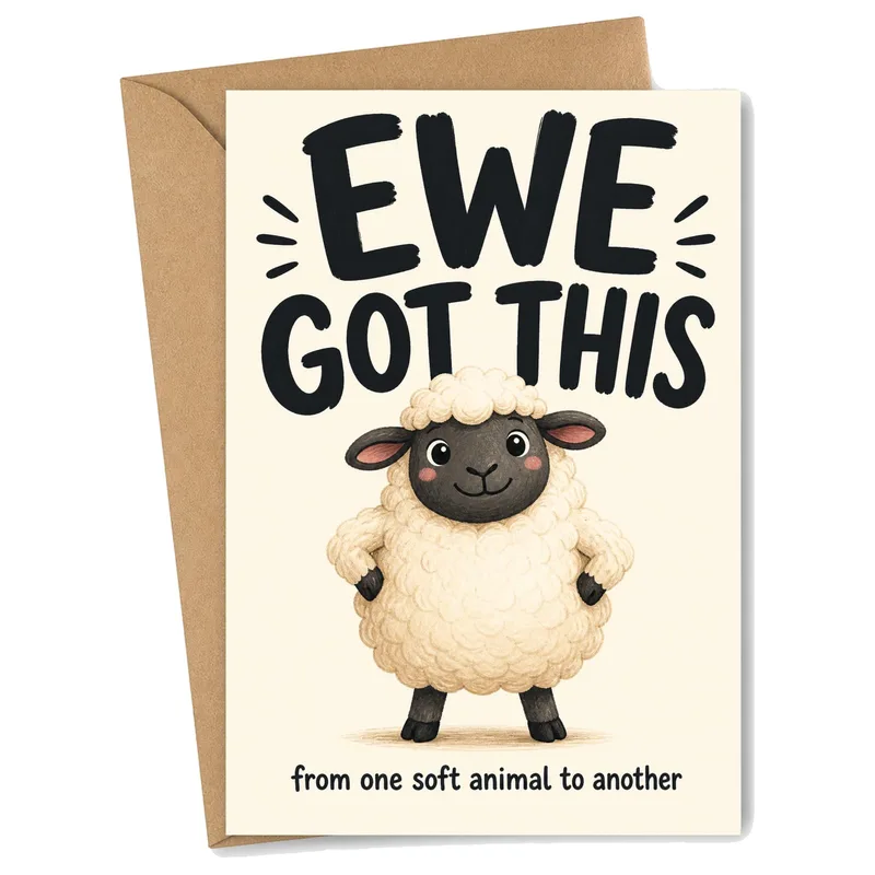 Sheep Pun Card: a cozy little encouragement card
