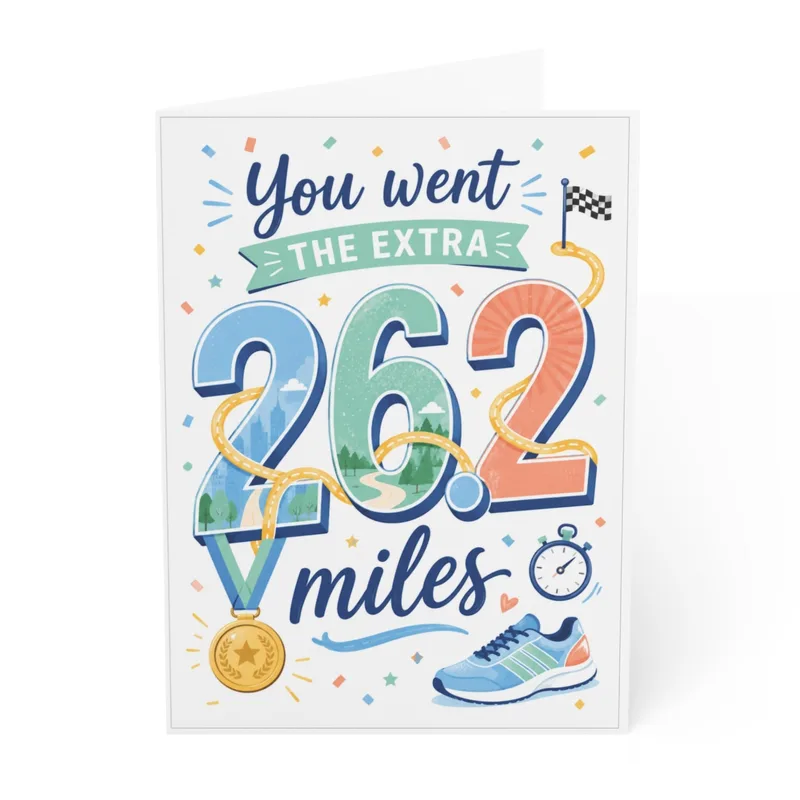 Marathon Runner Congratulations Card for Finishing 26.2 Miles