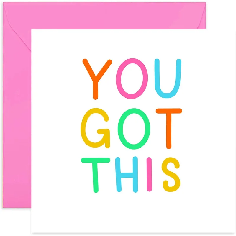 Colorful Bold Text Card for Encouragement and Good Luck