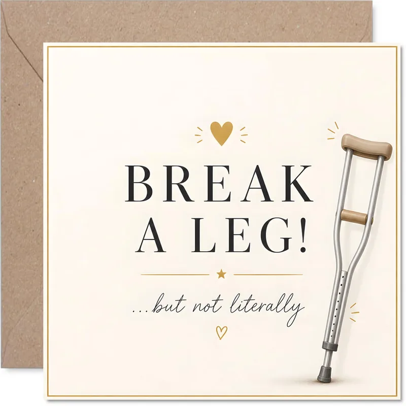 Broken Leg Card for a Witty Good Luck Wish