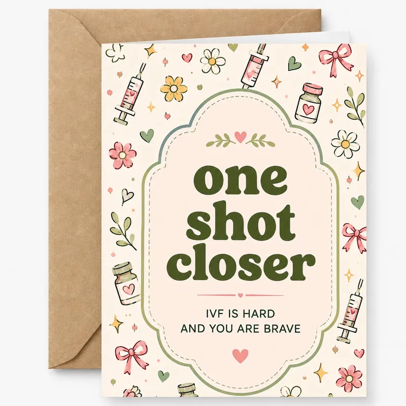 Medical Illustrations Pastel Encouragement Card for IVF Support