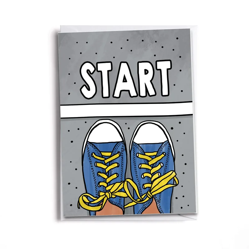 Sneakers Start Card Encouragement Card for New Races and Running Goals