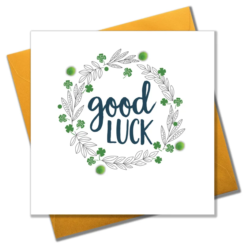 Clover Wreath Good Luck Card for Encouragement and Hope