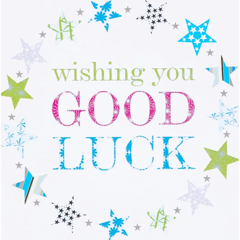 Colorful Stars Good Luck Card for Celebrating Big Moments