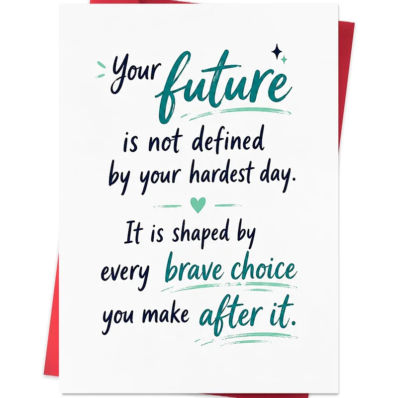 Teal Script Encouragement Text Card: A Message of Resilience