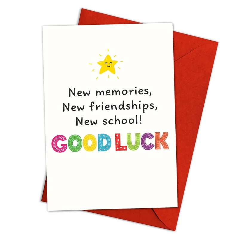 Red Envelope Star Good Card for Back to School Encouragement