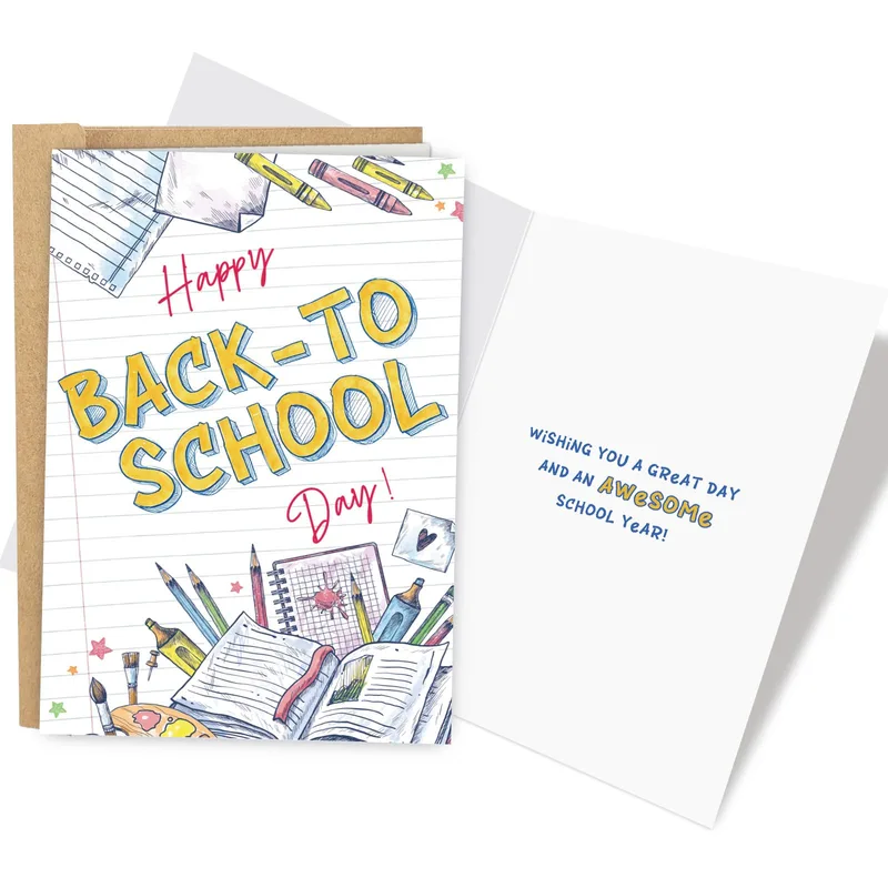 Crayons Notebook School Theme Card for Back to School Fun