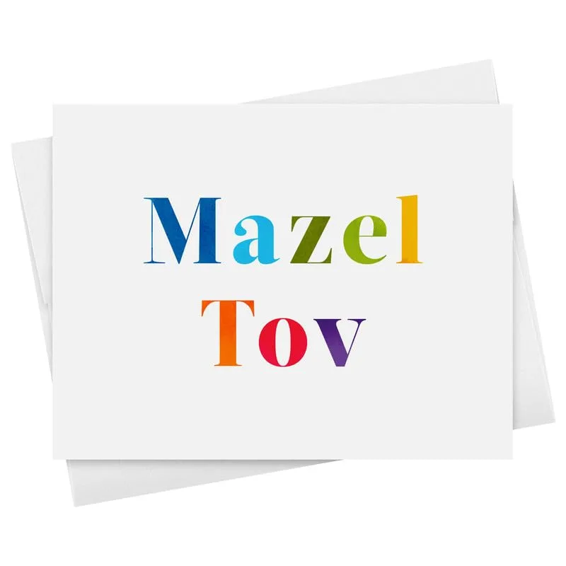 Mazel Tov Lettering Congratulations Card for Joyful Celebrations