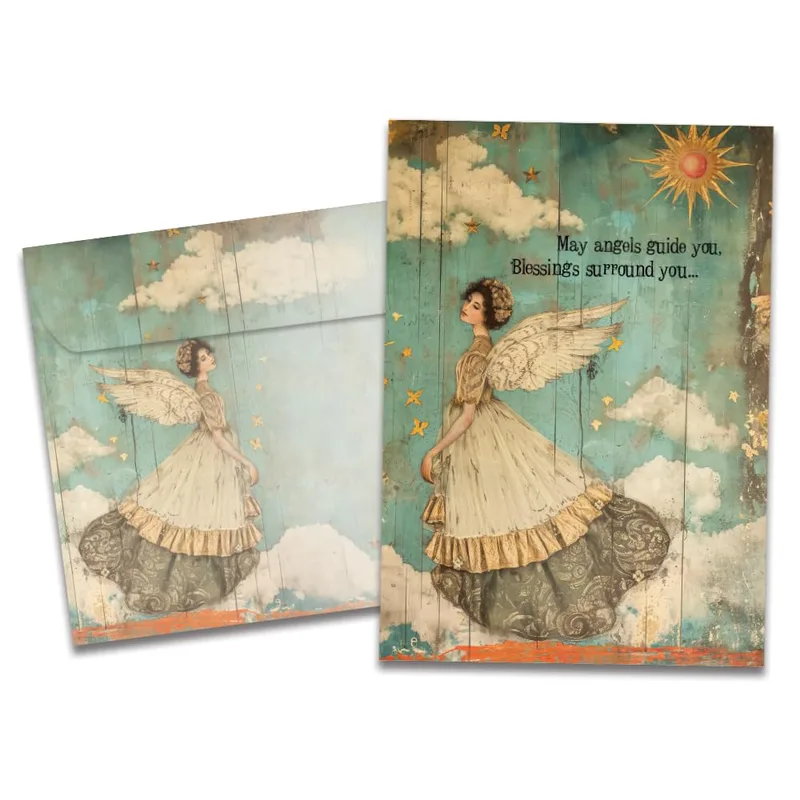 Vintage Angels Collage Encouragement Card for Spiritual Support