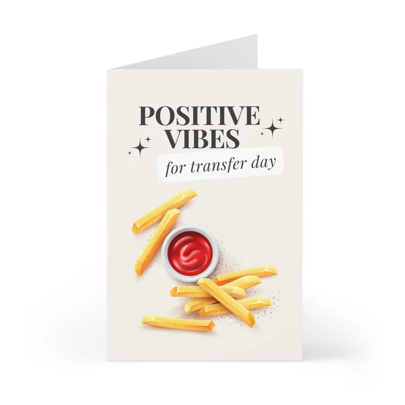 Fries Ketchup Pale Card – Greeting Card in natural