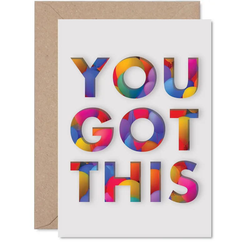 Rainbow Letters Encouragement Card Bold Message for Big Moments