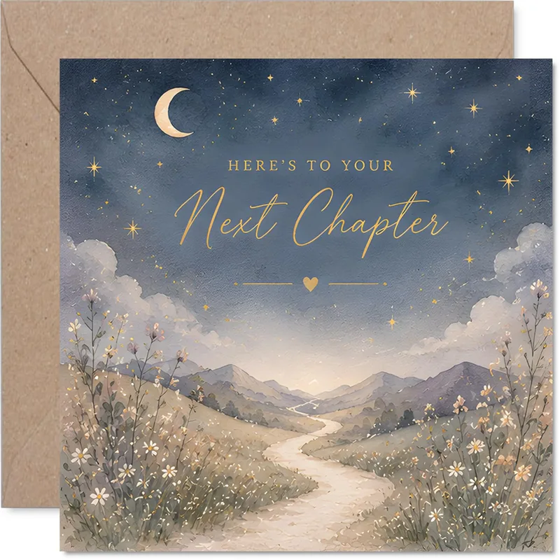Night Road Scene Encouragement Card for New Beginnings