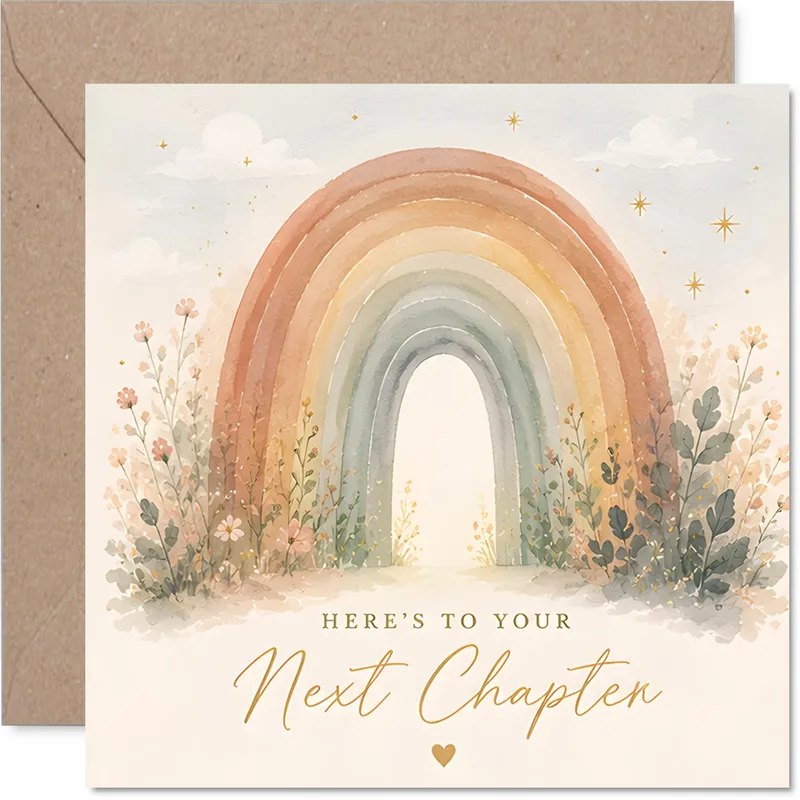 Pastel Rainbow Archway Encouragement Card Celebrating New Beginnings