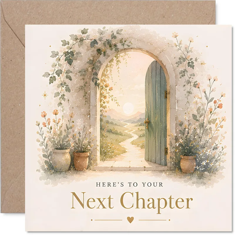 Door Garden Path Encouragement Card for New Beginnings