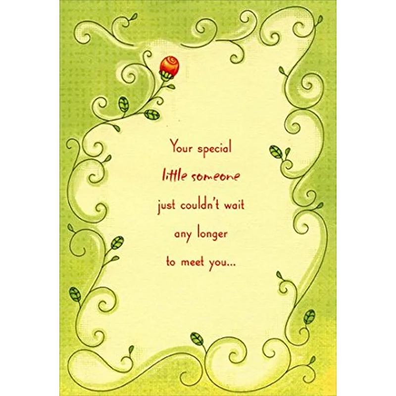 Swirl Border Baby New Baby Card for Early Arrivals
