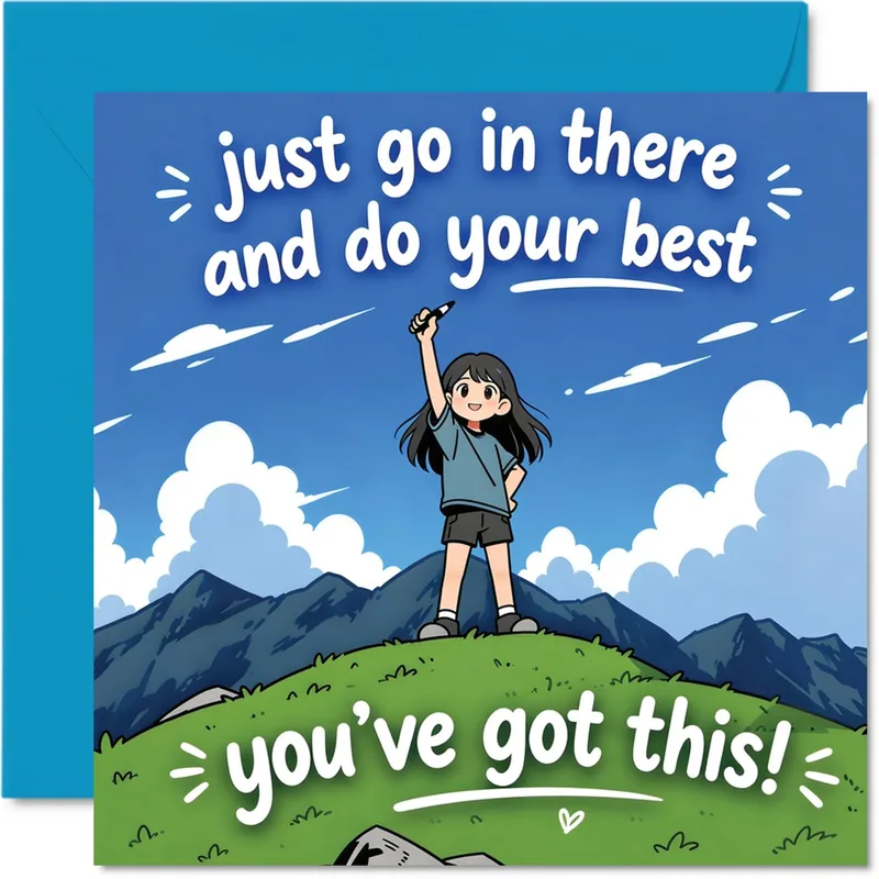 Girl Mountain Summit Encouragement Card for Achievers
