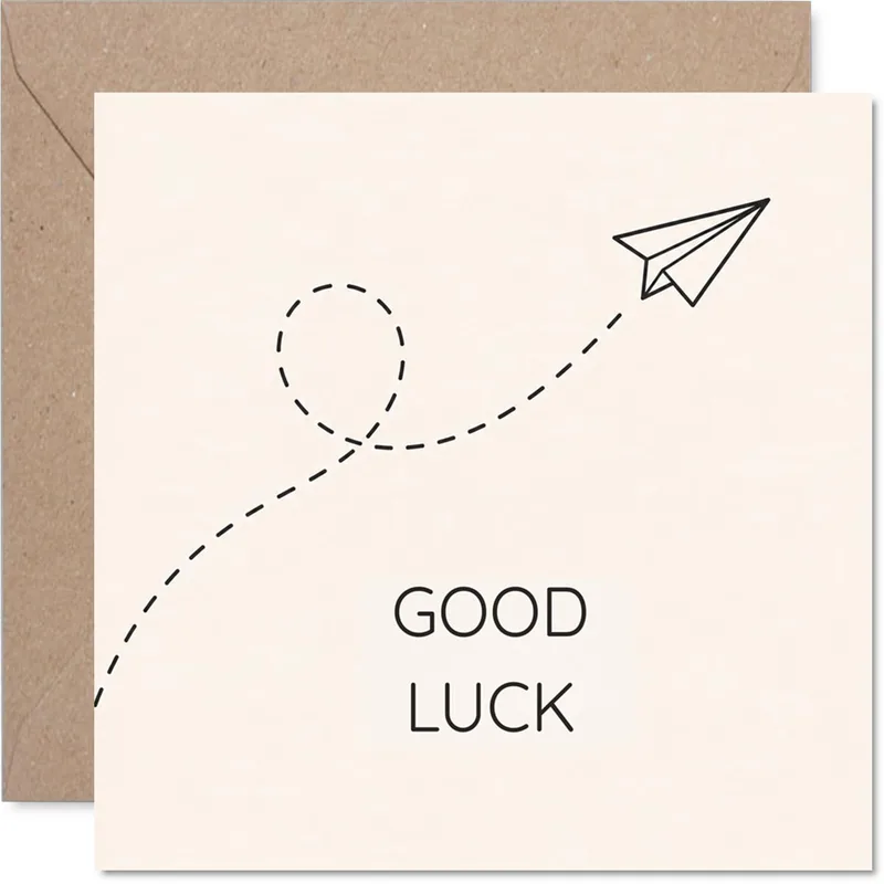 Paper Plane Path Good Luck Card for Encouraging Someone New