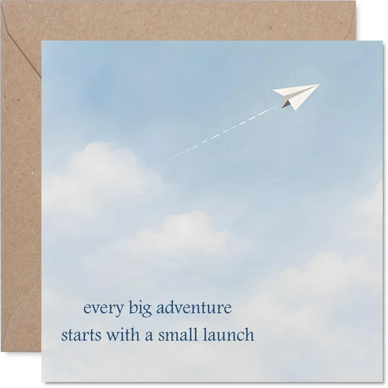 Plane Blue Sky Encouragement Card for New Beginnings