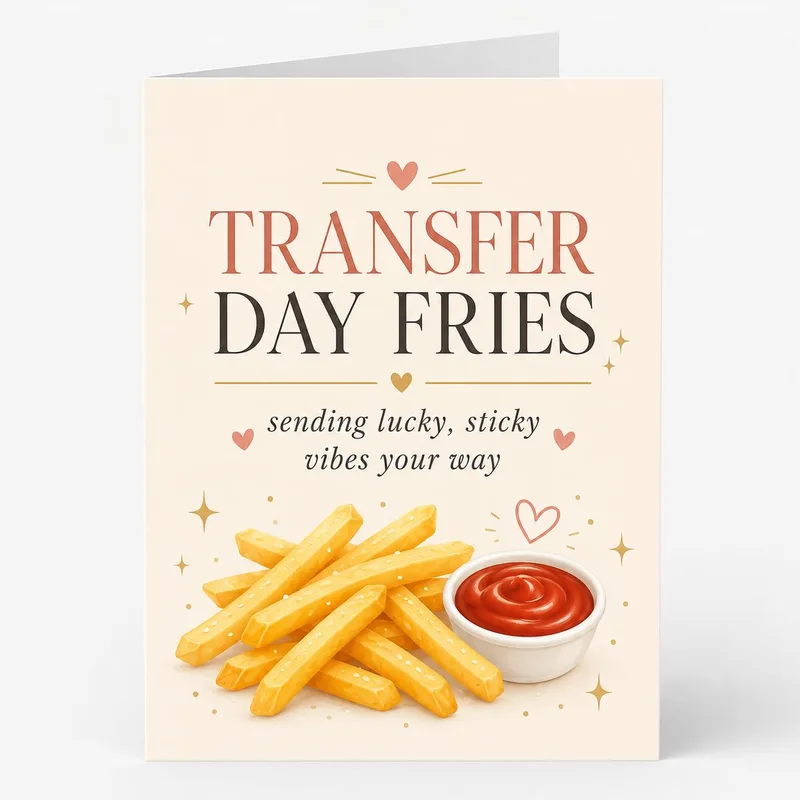 Fries Ketchup Cream Encouragement Card for Transfer Day Support