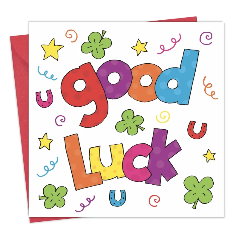 Letters Shamrock Horseshoe Good Luck Card for Lucky Moments