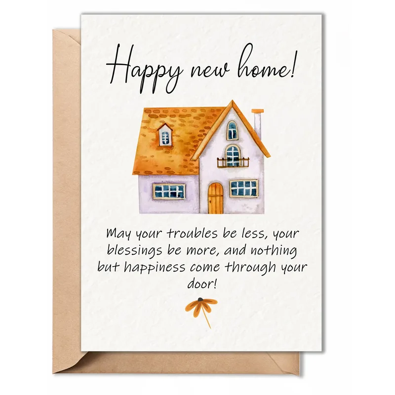 New House Card: Happy New Home Cottage Greeting