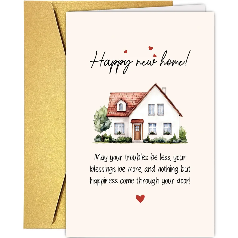 Happy New Home May Card with a Watercolor House