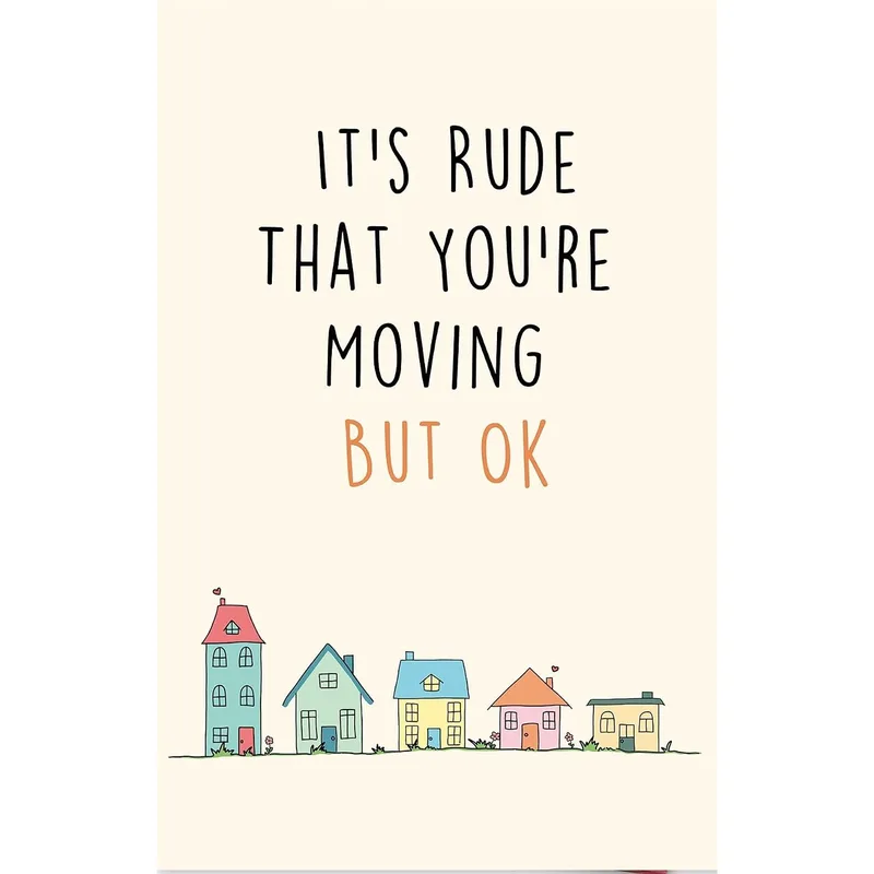Moving Away Card: A Playful Goodbye With Pastel Houses