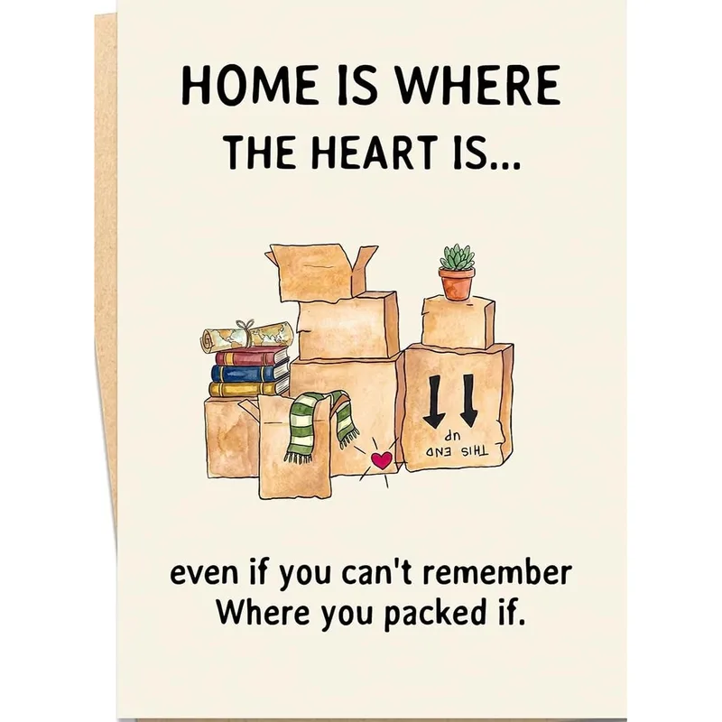 Moving House Card: Packed Boxes and a Lost Heart