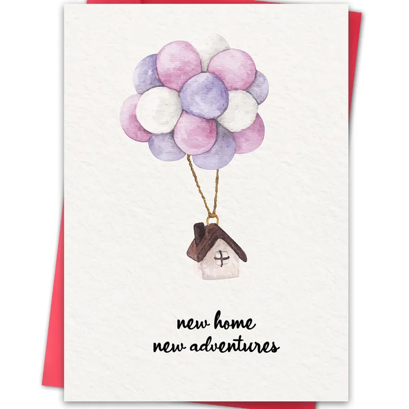 Housewarming Balloons Card for New Home Adventures