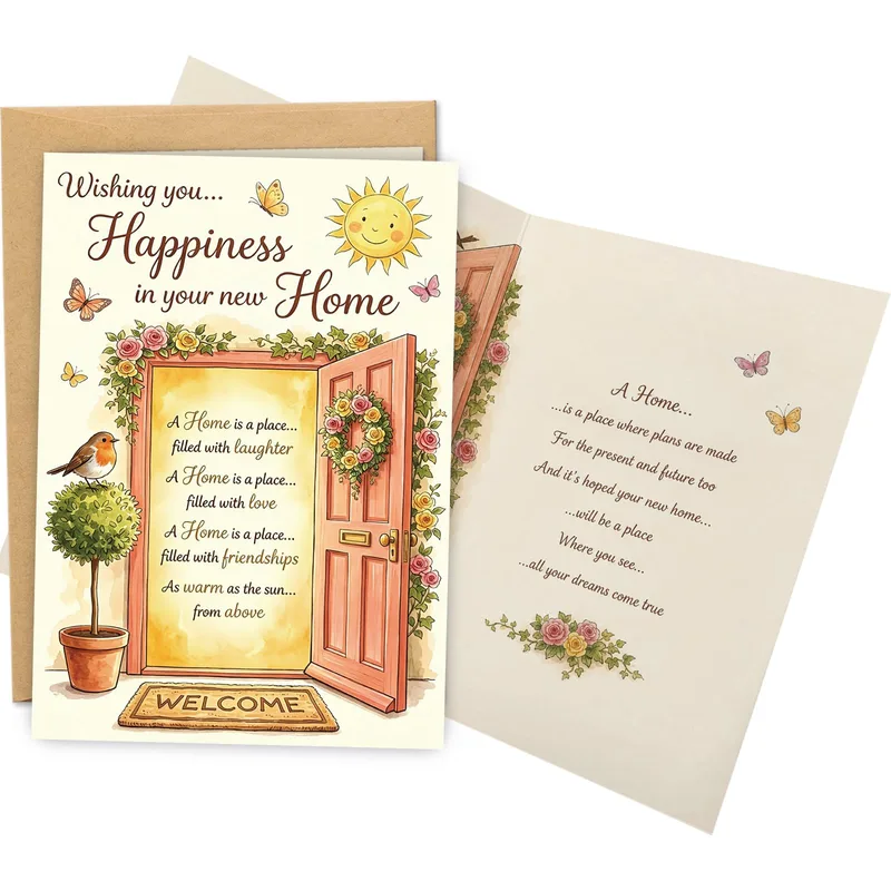 New Home Wishes Card: Happiness in Your New Home