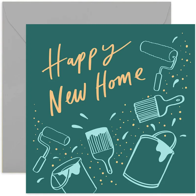 Painting Tools Card: Happy New Home Greeting Card