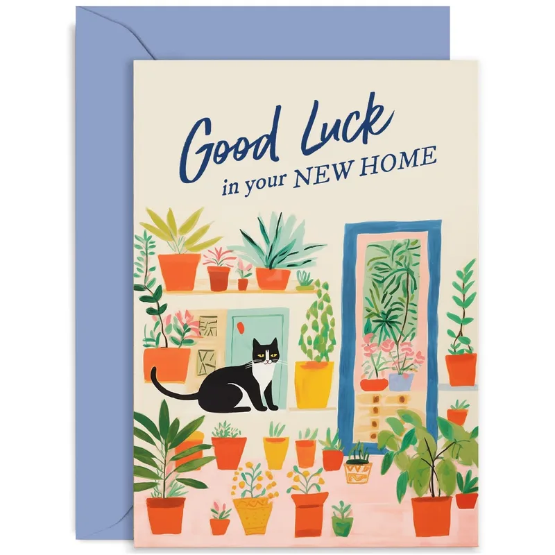 Housewarming Cat Card: Good Luck in Your New Home