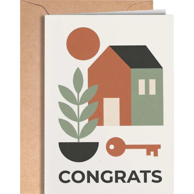 Modern Geometric House Card for a New Home