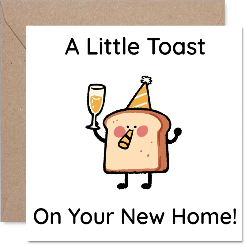 Cartoon Toast Card: A Little Toast on Your New Home