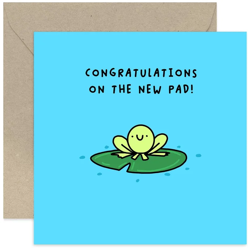 Frog Housewarming Card: Congrats on the New Pad
