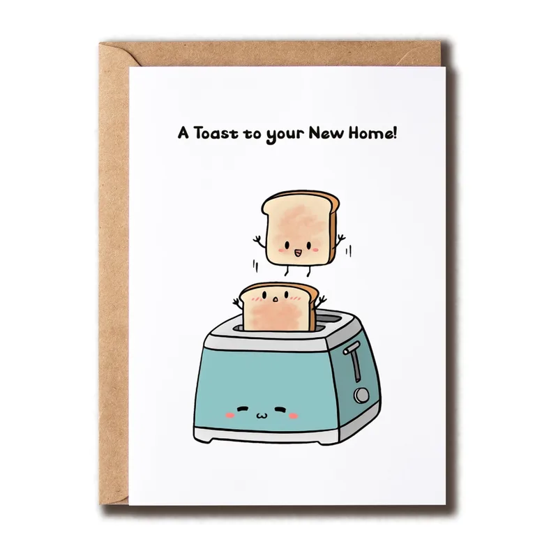 Cute Toaster Card for a New Home Celebration