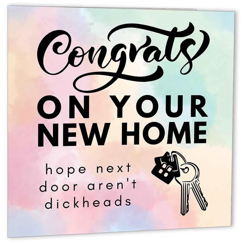 Pastel Watercolor Keys Card for Your New Home Move-In