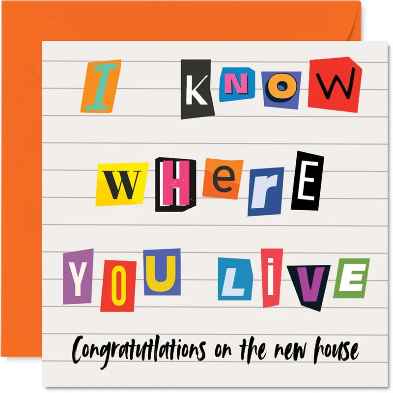 Ransom Note Letters Card: Cheeky New Home Greeting