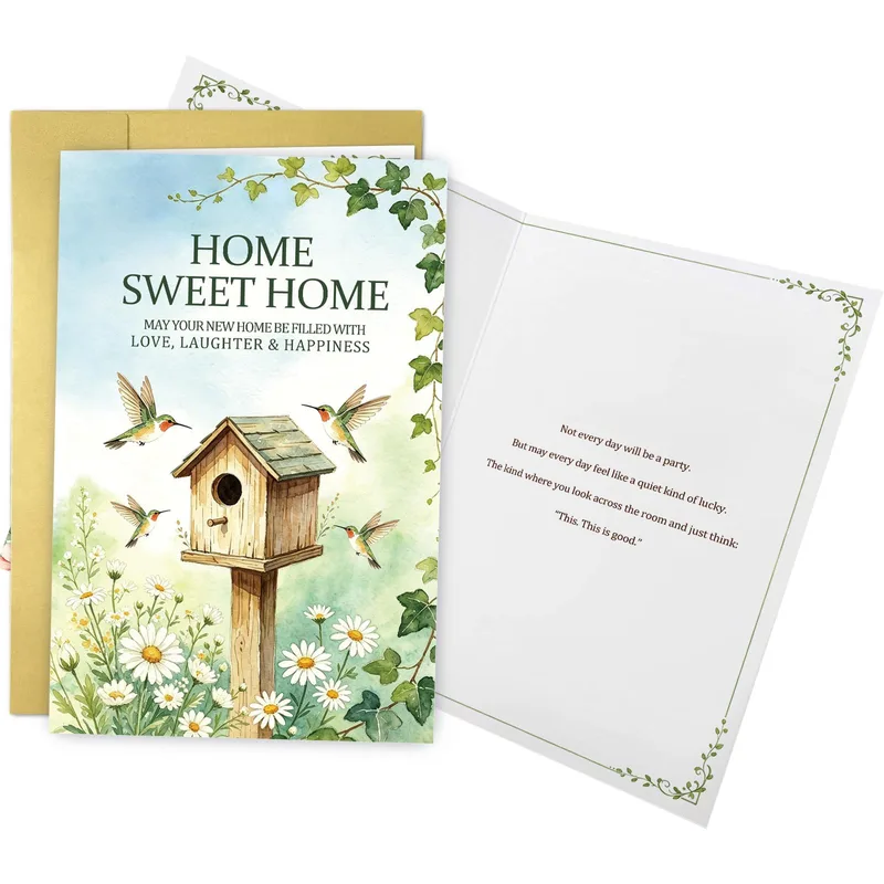 Home Sweet Home May Card for New Homeowners with Hummingbirds