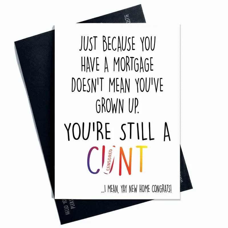 Black and White Rainbow Card for New Home Housewarming