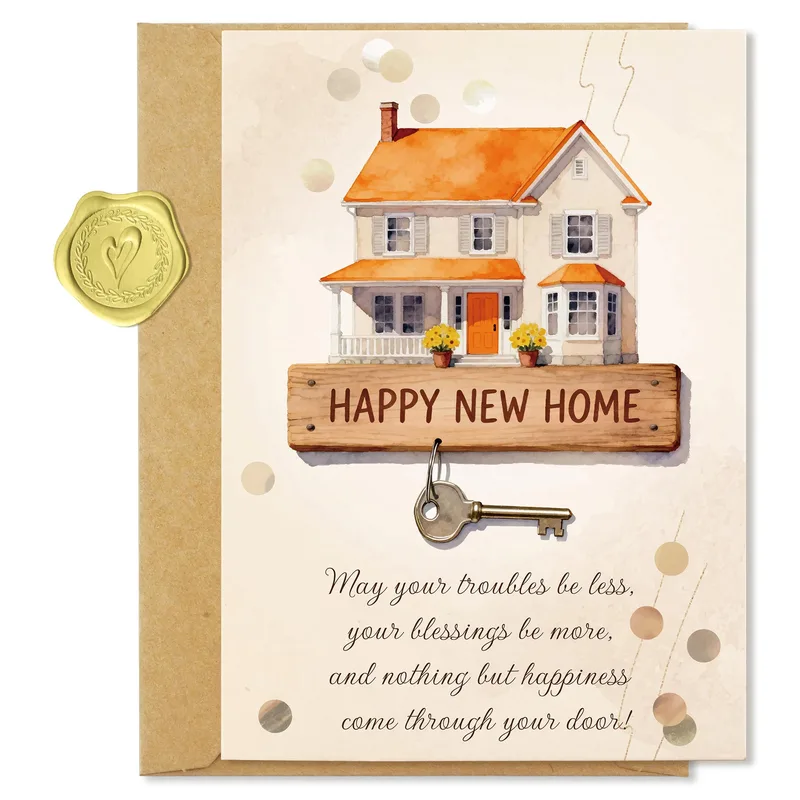House Wooden Sign New Home Card Celebrating a Fresh Start